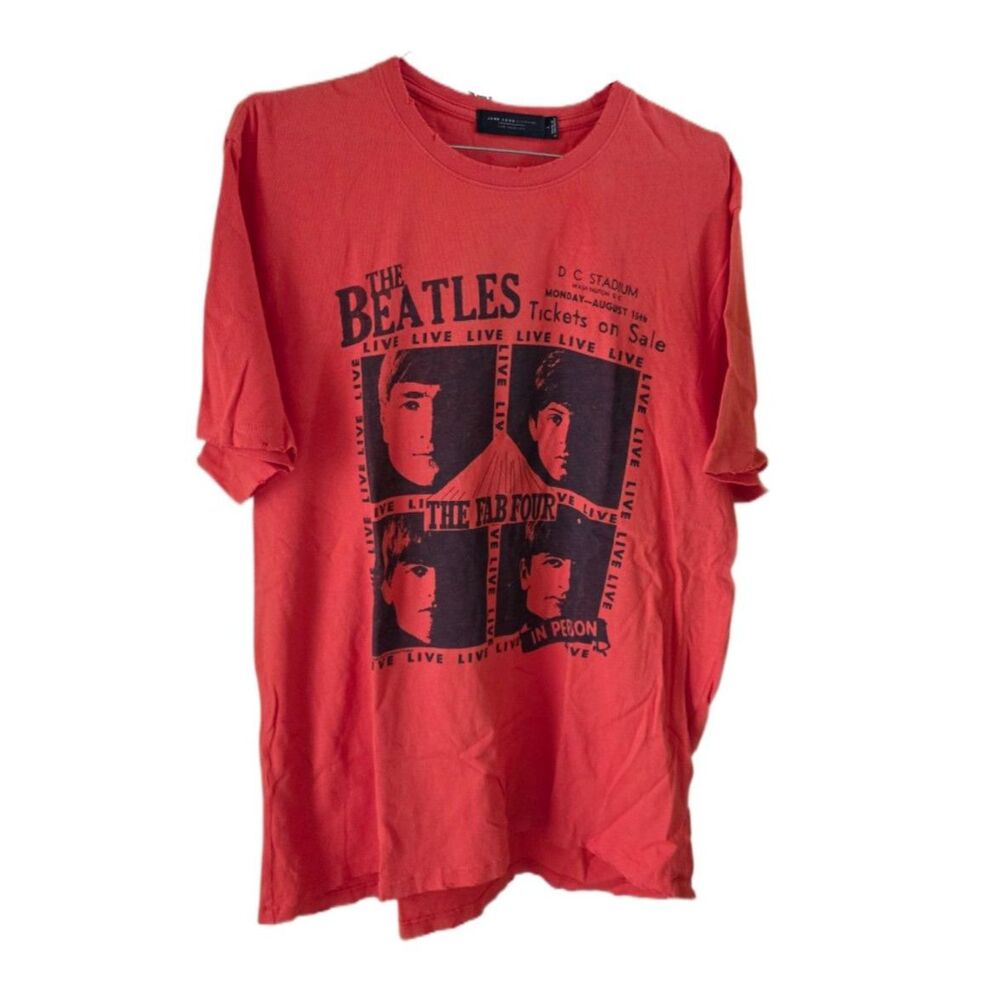 Junk Food Orange Unisex The Beatles The Fab Four Live! Band Tee